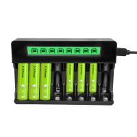 Carregador de bateria inteligente de 8 slots LED para baterias AA/AAA NIMH