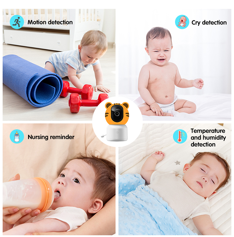 Smart Baby Pet Surveillance Camera Monitor with Two Way Communication Infrared Night Vision Remote Monitoring Through Tuya App