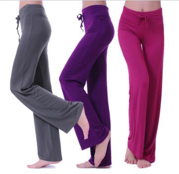 Wide Leg Women'S Bamboo Yoga Pants , Bamboo Gym Clothes OEM Service