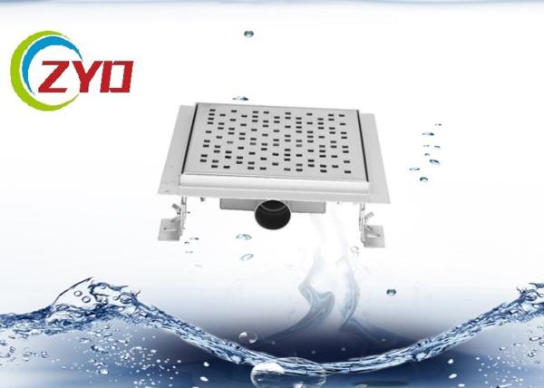 3.5 Inch Bathroom Floor Grates , Silver Polished Pop Up Shower Drain Flange