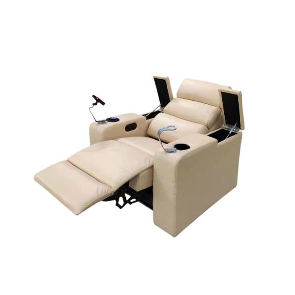 Top Layer Natural Leather Modern Recliner Chair With Wine Cup Holders