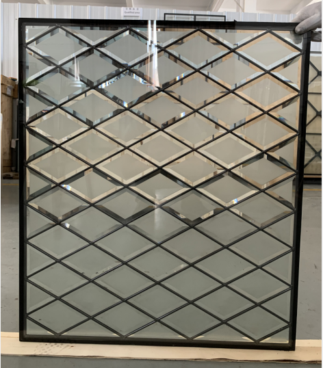 Сверстница 25.4MM кисловочная вытравленная скошенная декоративная освинцованная стеклянная для внешних дверей