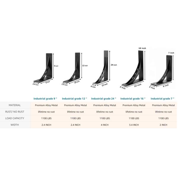 15x24 дюймовые тяжелые сплав металлический каминный плащ скобки стойки поддержки стола