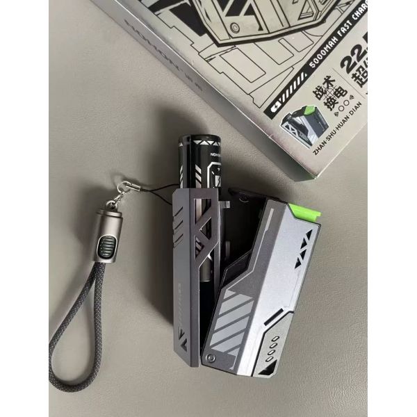 Fast Charging Detachable Battery Power Bank 22.5W 5000mAh Compact Portable Built in Cable Wired Mobile Charger