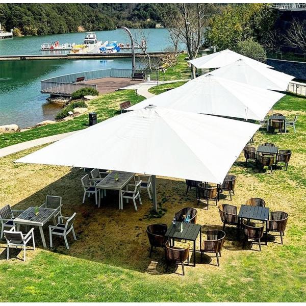 Outdoor Commercial 5M 6M 7M Square Garden Parasol Umbrella With LED Lights