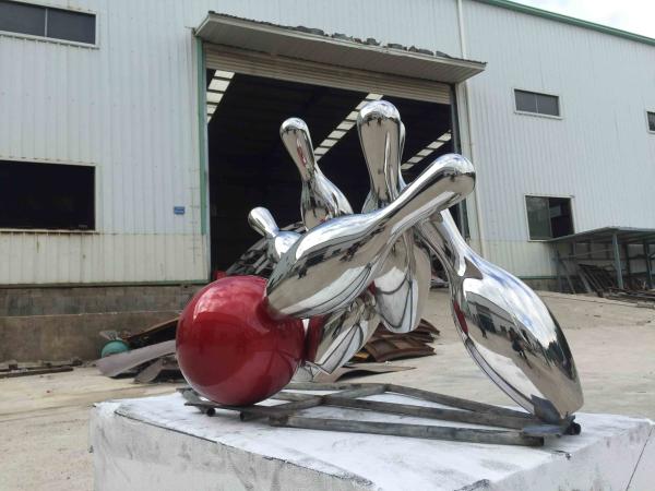 O grande jardim moderno do metal Ornaments a forma da bacia do boliches de aço inoxidável