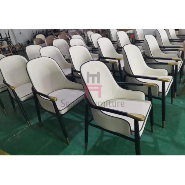 Modern Hotel Restaurant Chairs , Matte Varnish Dining Room Chairs With Arms