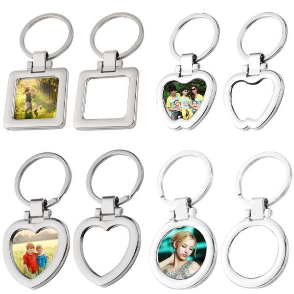 Sublimation Metal Photo Frame Keychain Keyring Picture Frame