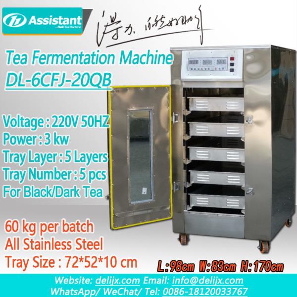 150 kg/time Efficiency DL-6CFJ-20QB Black Tea Fermentation Machine with 5 Tray Layers