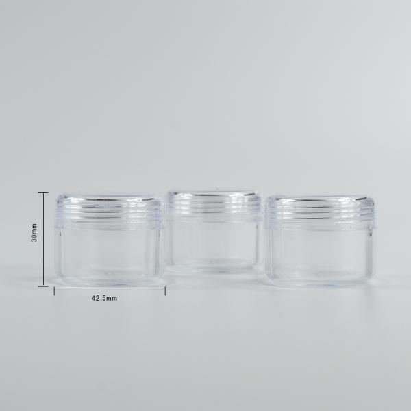 Transparent Plastic Cosmetic Round Mini Clear Jar with 20ml Capacity and PS Collar