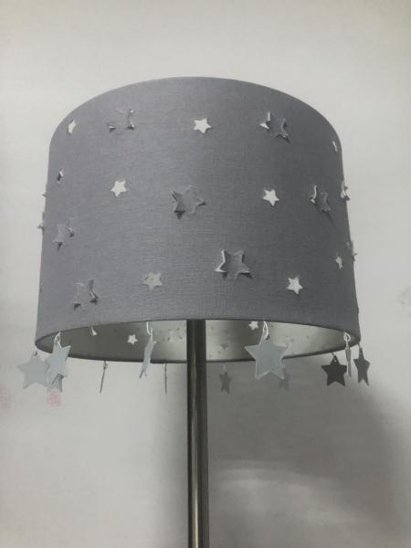 Gray E26 Floor Cut Out Star Lampshade 280*200MM Lovely Drum Design