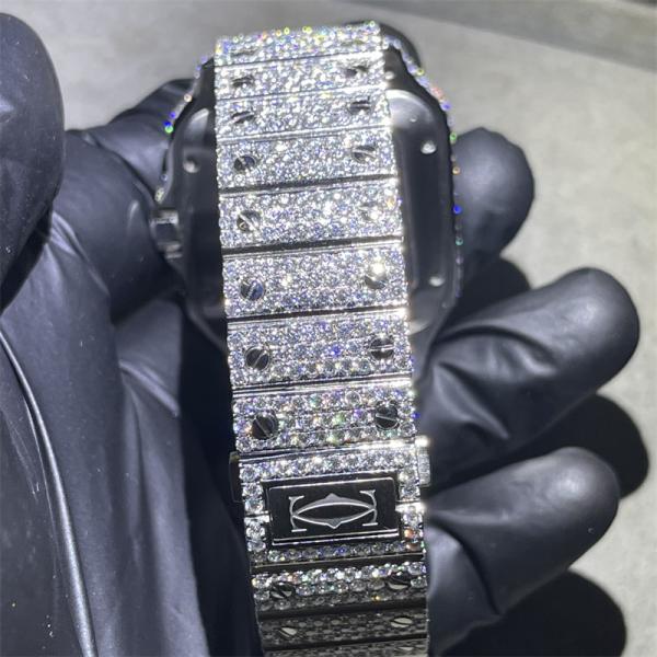 Moissanite luxuoso Diamond Watch VVS Moissanite congelou para fora do busto de Moissanite para baixo