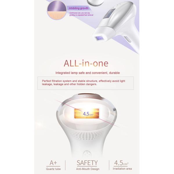 White ABS IPL Permanent Hair Removal Laser Machine 500000 Times Laser Flash