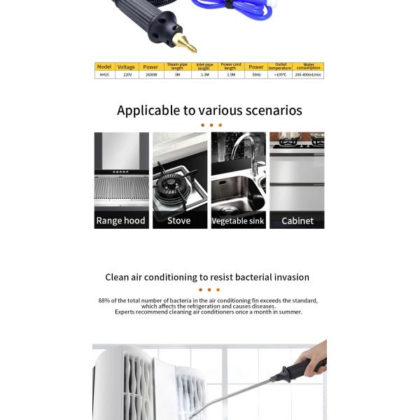 2600w многоцелевые бытовые машины для чистки паровых котлов Автомобильная кухня Электрические ручные высоко давленные паровые очистители