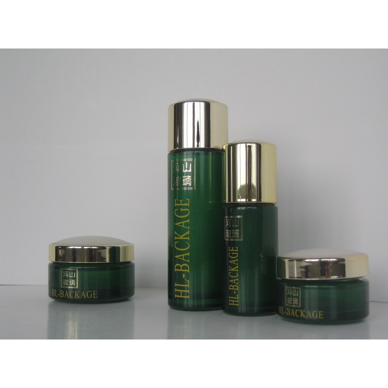Customized Frosted Flint Cosmetic Glass Bottles and Jars in 100ML and 40ML Sizes