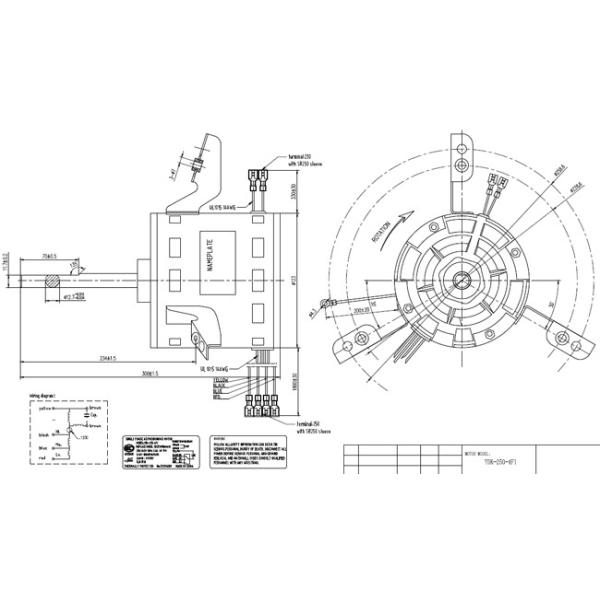 Двойным разделенный валом вентиляторный двигатель кондиционера воздуха крытый электрический с конденсатором