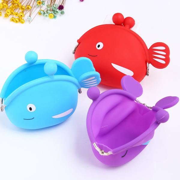 Мультфильм Животное Силикон Рыба Монета Кошелек Сумочка Гарнитура Сумка Для Школьной Награды Подарки Сумочка Сумочка Рождественский День Рождения Подарок