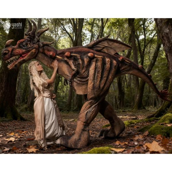 Lifelike Hidden-Leg Dragon Costume - Realistic Full-Size Walkable Outfit for Outdoor Performances