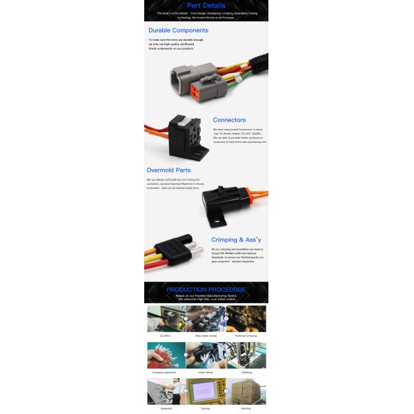 Tin Copper 8AWG Lighting GXL Automotive Wire Harness Assembly OEM