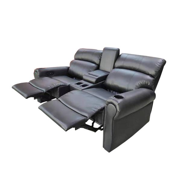 Home Theater VIP Room Bar Leather Recliner Sofa With Tea Table