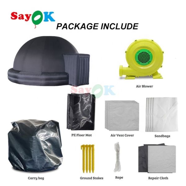 10m Giant Black Inflatable Fulldome Planetarium Projection Tent Comes with Air Blower
