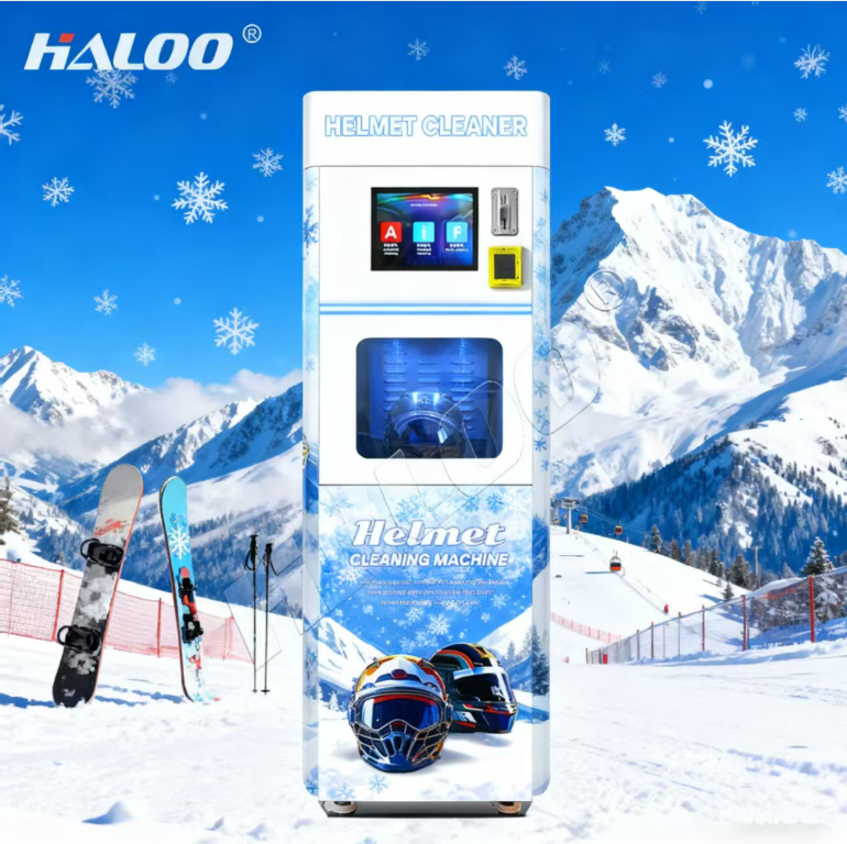 Haloo fully automatic disinfection steam helmet cleaning vending machine, single