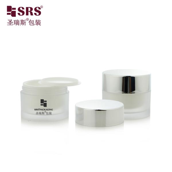 J0210B 30g 50g Paint Custom Color Plastic AS Double Wall Jar Container Packaging For Facial Gel Cream