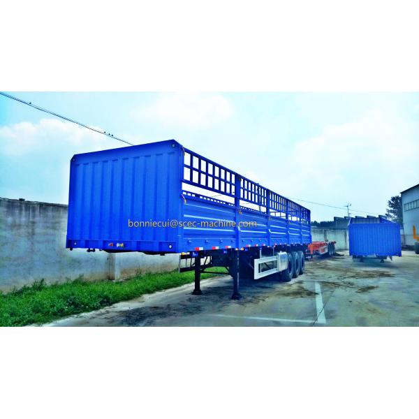 Remolque resistente 30T - 60T carga 12R22.5 de la pared lateral del remolque del tipo de columna semi semi