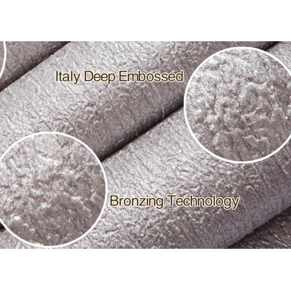 Luxury Embossed Washable Vinyl Removable Wallpaper For TV Background / Living Room