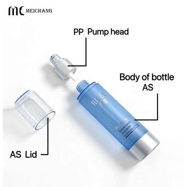 80ML/100ML High Transparency AS Airless Spray Bottle with Fine Mist Spray for Precise Dosing and Preservation
