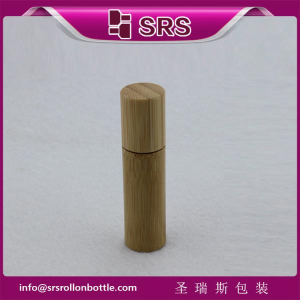 SRS 5ml bamboo roller ball bottle, bamboo roll on bottle with plastic ball