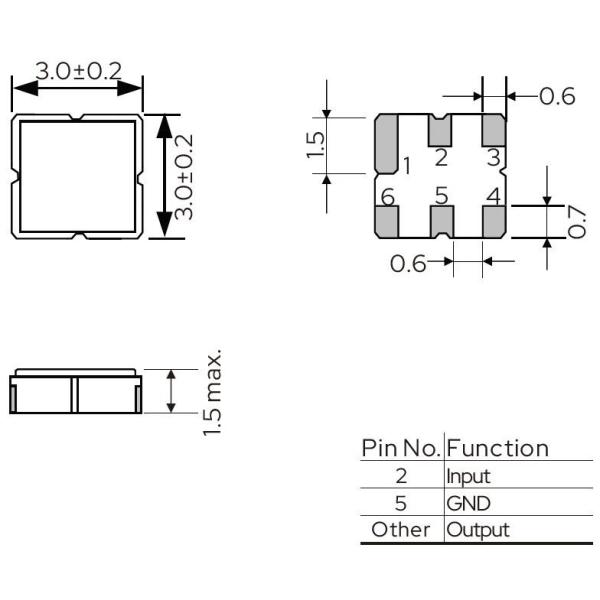 Миниатюрный SMD DCC6C SAW фильтр 3X3 с низкой потерей вставки и широким диапазоном частот