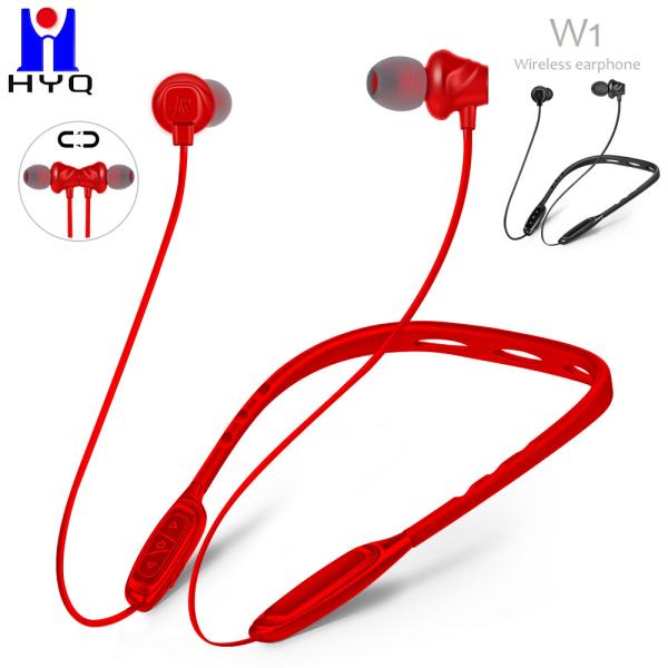 Waterproof Magnetic Neckband Bluetooth Earphones IPX4 Black Red Color