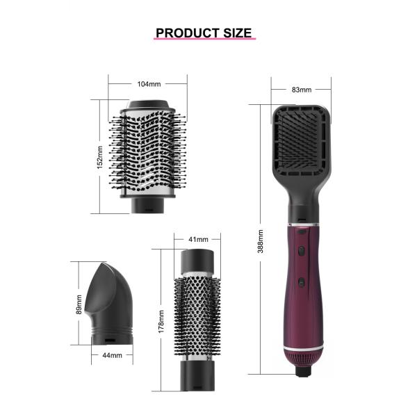 Сушильщик щетки волос ABS электрический, ионные 4 в 1 щетке горячего воздуха 1000W