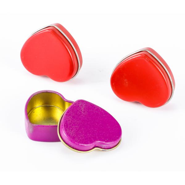 Пищевой контейнер упаковки металла подарка конфеты коробки мяты олова формы сердца OEM