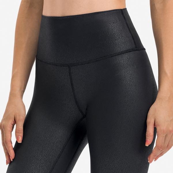 Hidden Pocket Yoga Pants Nude Gilded Women Matte Faux Leather Leggings