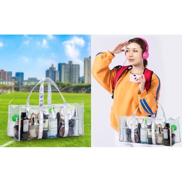 PVC Travel Makeup Toiletry Storage Bag, Large Capacity Tote Bag, Cosmetic Clothes Organizer Bag