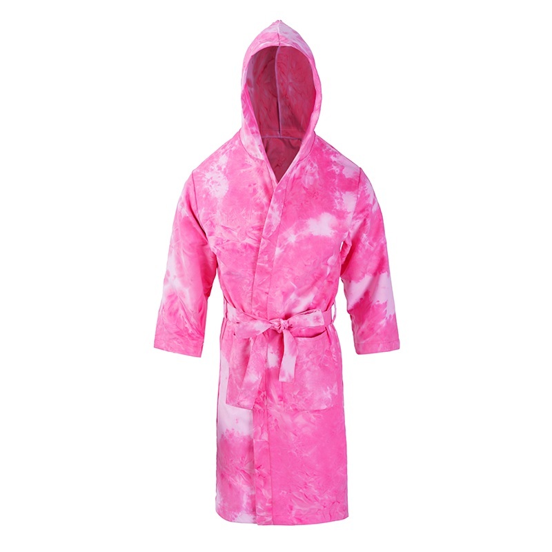Quick-Dry Tie-dyed Hooded Poncho for Beach Microfiber Poncho Towel