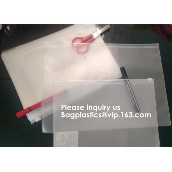 Document File Zip Bags with Hook Hanger Slider Stationary Pen Pencil Packaging Bags,Office Green Clear Zip Folders PVC F