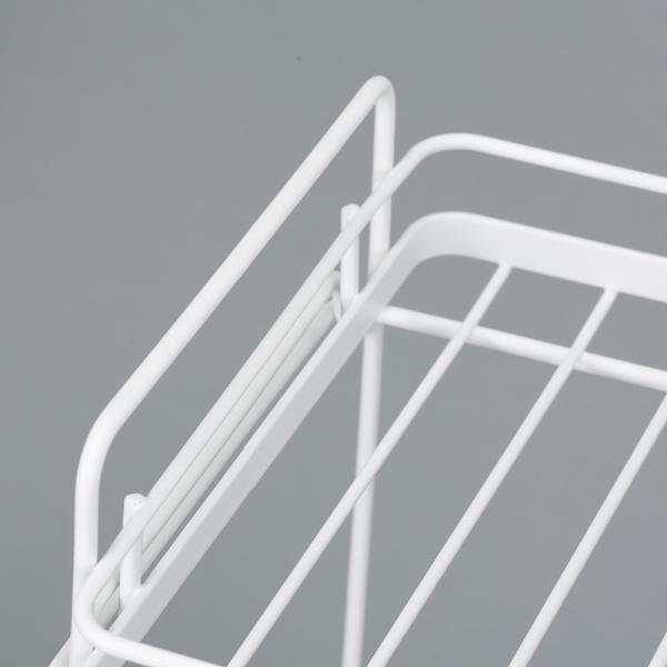 2 Layer Household Organizer Wire Basket With Non Folding Rack Spice Storage