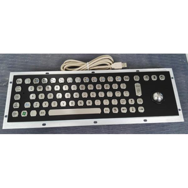 IP65 Black Metal Computer Industrial Keyboard with Stainless steel Trackball