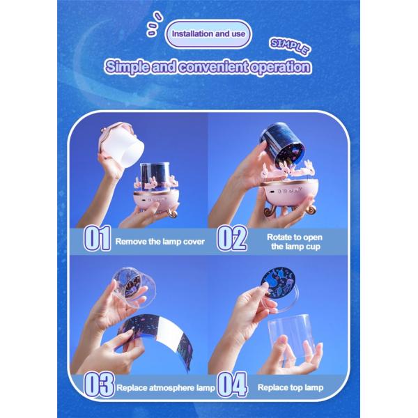 2022 Christmas Gift Dream Rolling Huts Projector Lamp With Wireless Speaker 360 Degree Rotation 12 Projection Films Cust