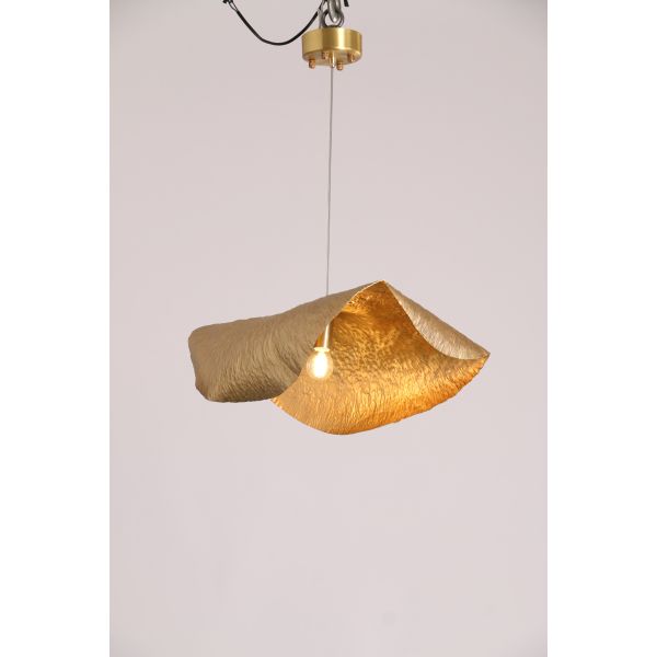 Golden Lotus Leaf Copper Chandelier, Modern Dining Room, Living Room, Handcrafted Hammer Copper Chandelier, Living Room