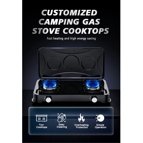 Heavy Duty Double Gas Stove Providing Consistent Heat and Easy Operation Perfect for Professional Cooking Environments
