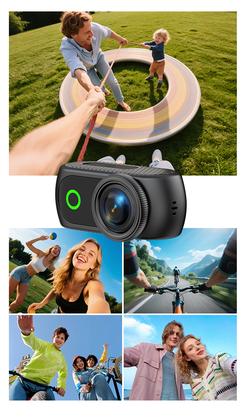 Wireless WiFi APP Fast Video Photo Transfer Magnetic Lanyard Stand Portable Action Cam Wholesale Supply