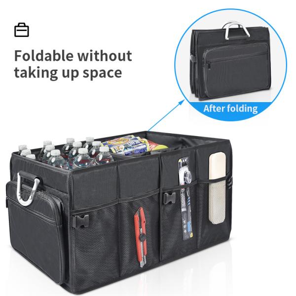 Silla de almacenamiento organizador de automóviles bolsas plegable camión asiento trasero correa de mango 62x32x32CM