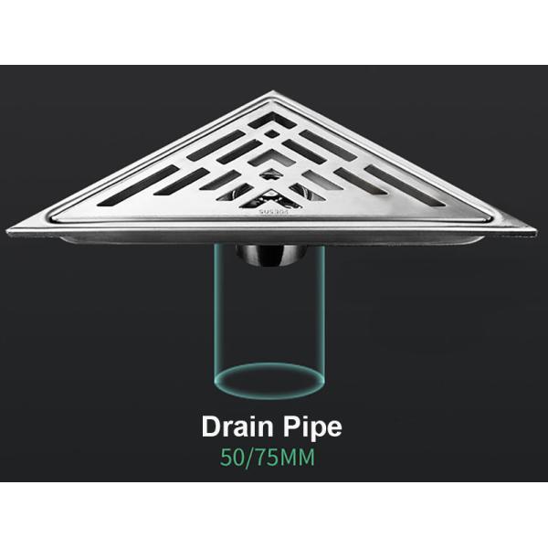 Anti Odor Triangle Shower Floor Drain 304 Stainless Steel Material