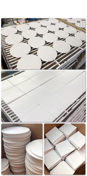 Non Slip Sublimation Ceramic Coaster Blanks With Cork Back 10cm And 10.8cm Size