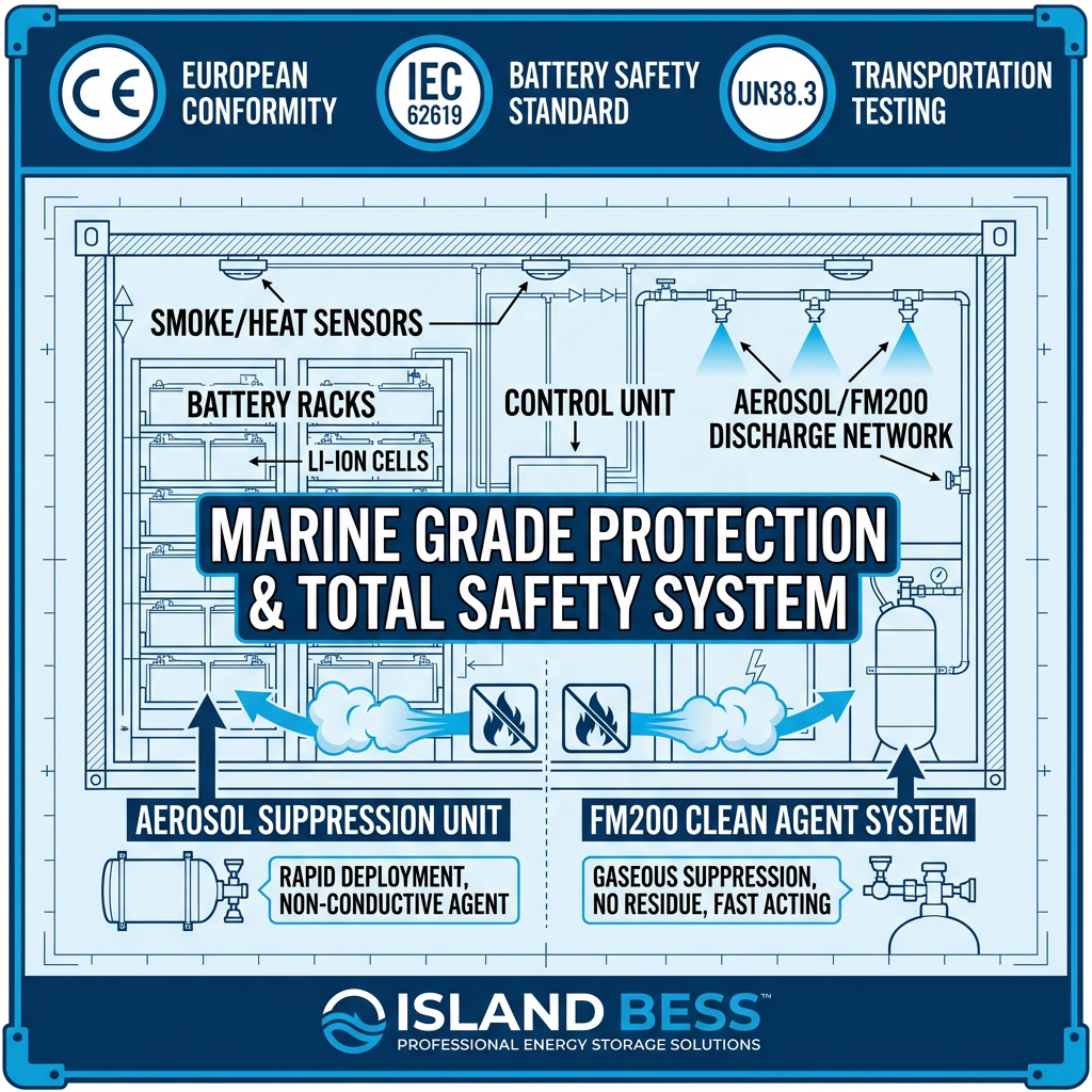 125kW 261kWh Island Smart Microgrid BESS Salt Mist Resistant Solar Wind Hybrid Energy Storage