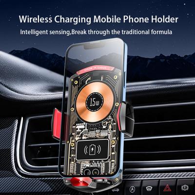 15W ABS Car Wireless Charger Phone Holder Magnetic Fast Charging Car Vent Phone Mount